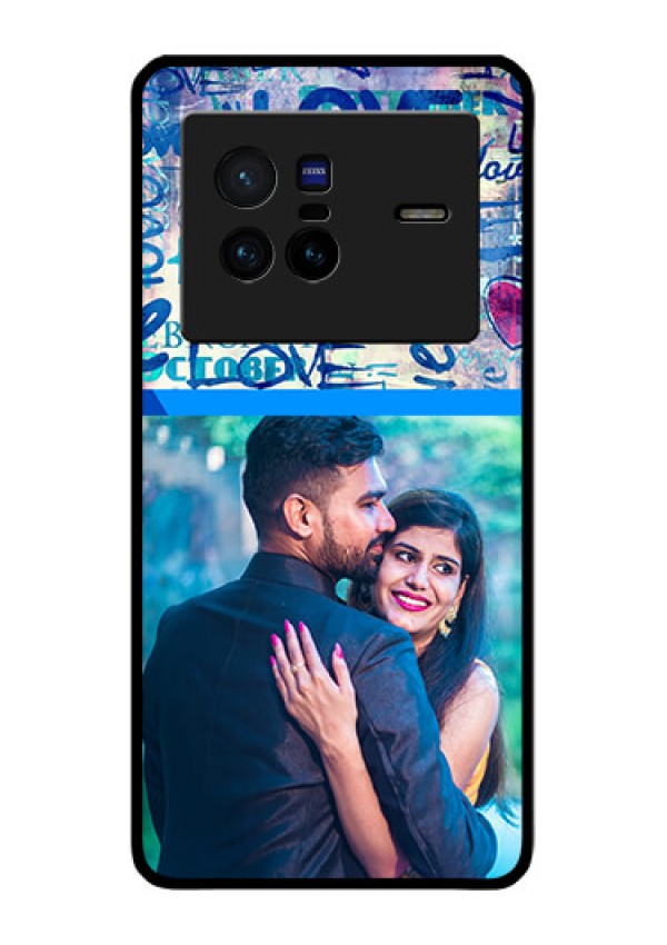 Vivo X80 5G Custom Glass Mobile Case - Colorful Love Design