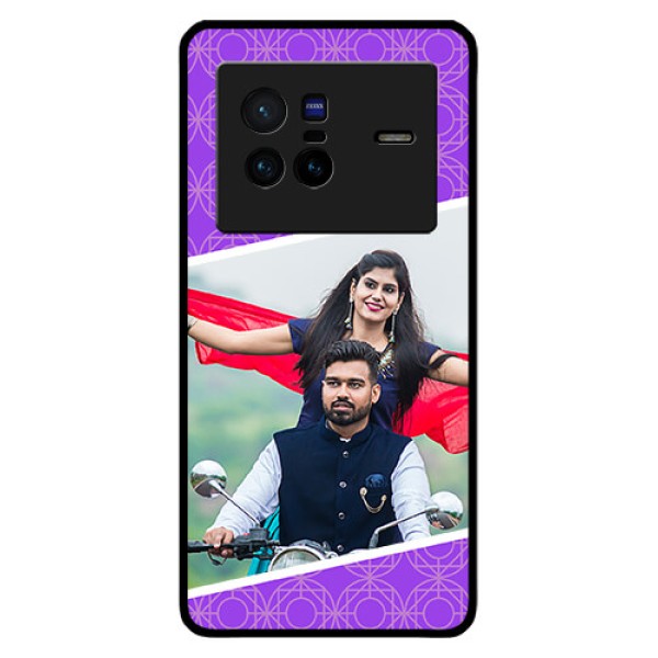 Vivo X80 5G Custom Glass Phone Case - Violet Pattern Design