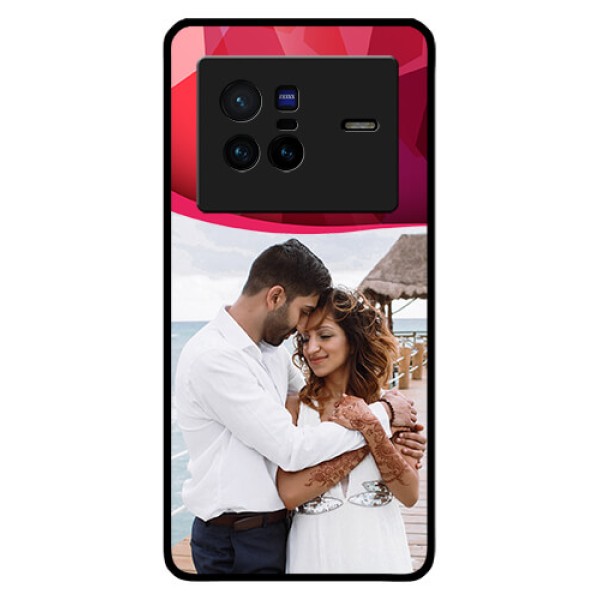 Vivo X80 5G Custom Glass Mobile Case - Red Abstract Design