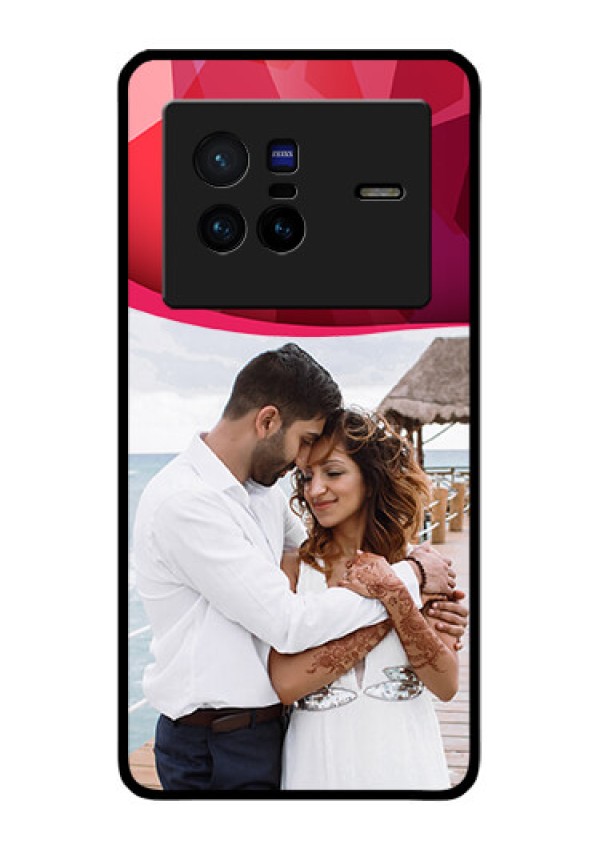 Vivo X80 5G Custom Glass Mobile Case - Red Abstract Design