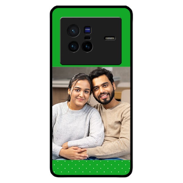 Vivo X80 5G Personalized Glass Phone Case - Green Pattern Design