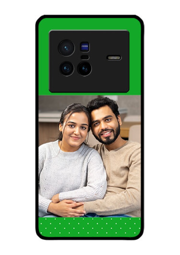 Vivo X80 5G Personalized Glass Phone Case - Green Pattern Design