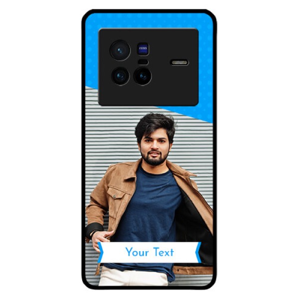 Vivo X80 5G Photo Printing on Glass Case - Simple Blue Color Design