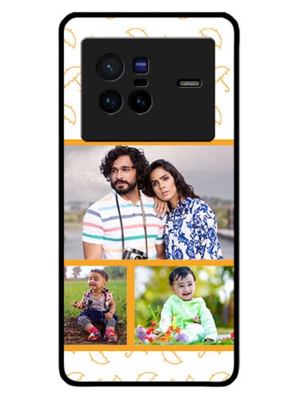 Custom Vivo X80 5G Custom Glass Mobile Case - Yellow Pattern Design