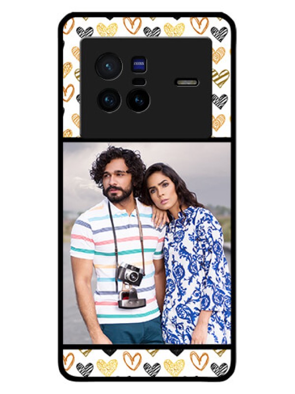 Custom Vivo X80 5G Photo Printing on Glass Case - Love Symbol Design