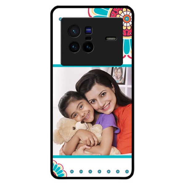 Vivo X80 5G Custom Glass Phone Case - Flower Design
