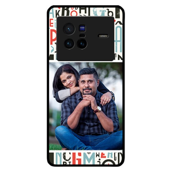 Vivo X80 5G Personalized Glass Phone Case - Alphabet Design