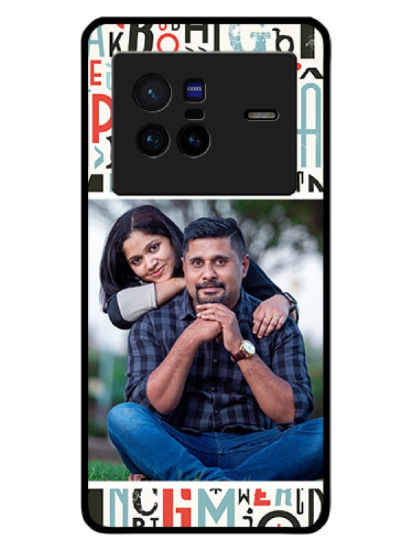 Custom Vivo X80 5G Personalized Glass Phone Case - Alphabet Design