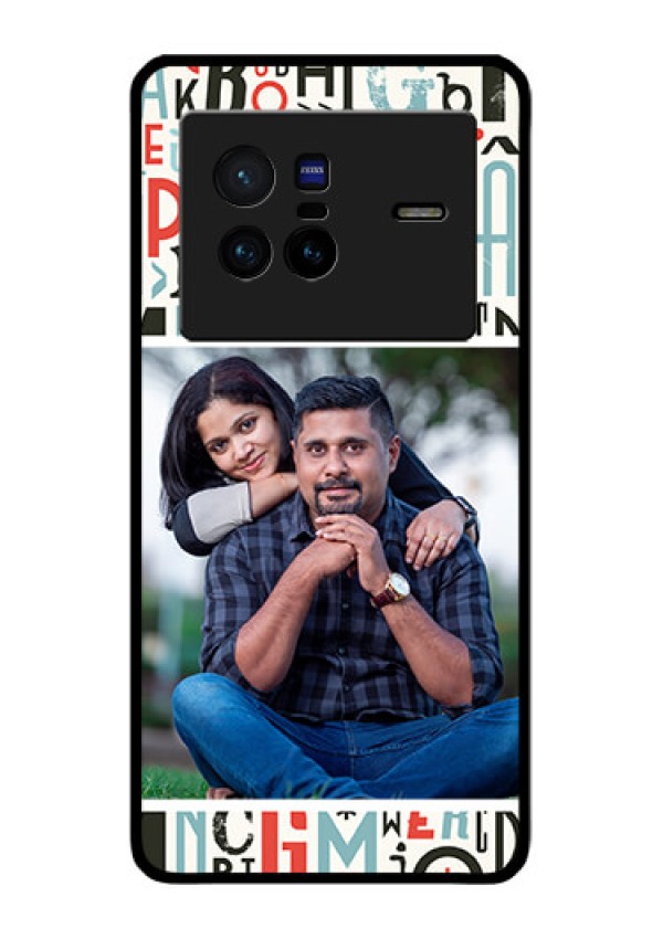 Vivo X80 5G Personalized Glass Phone Case - Alphabet Design