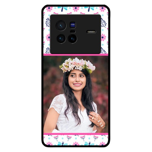 Vivo X80 5G Photo Printing on Glass Case - Colorful Flower Design