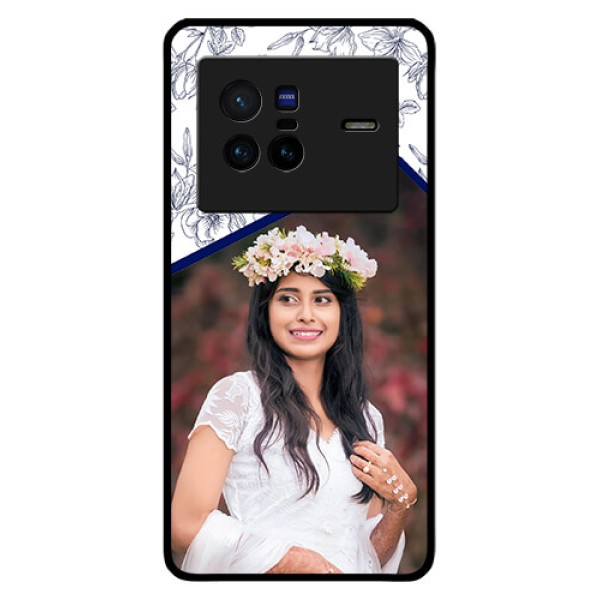 Vivo X80 5G Personalized Glass Phone Case - Premium Floral Design