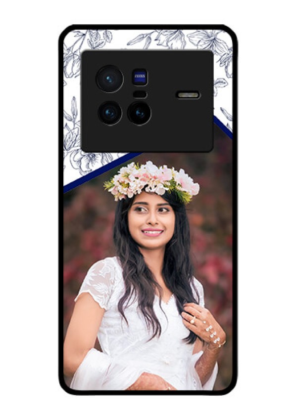 Vivo X80 5G Personalized Glass Phone Case - Premium Floral Design