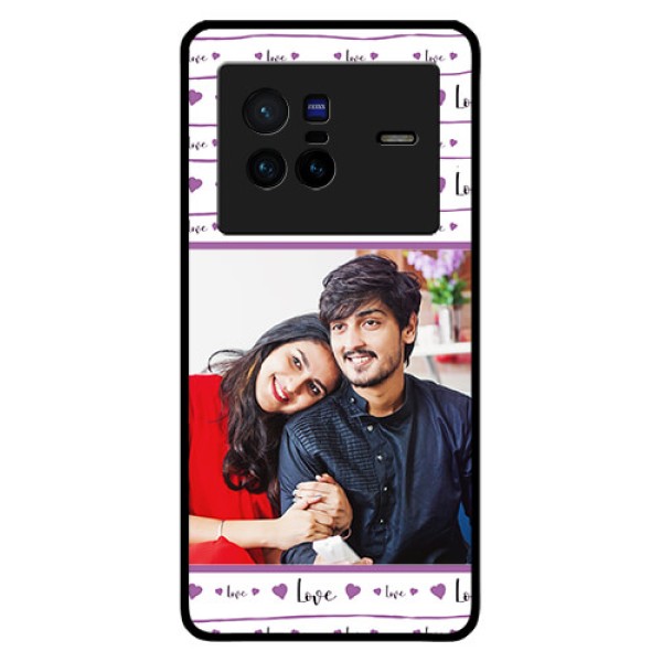 Vivo X80 5G Custom Glass Mobile Case - Couples Heart Design