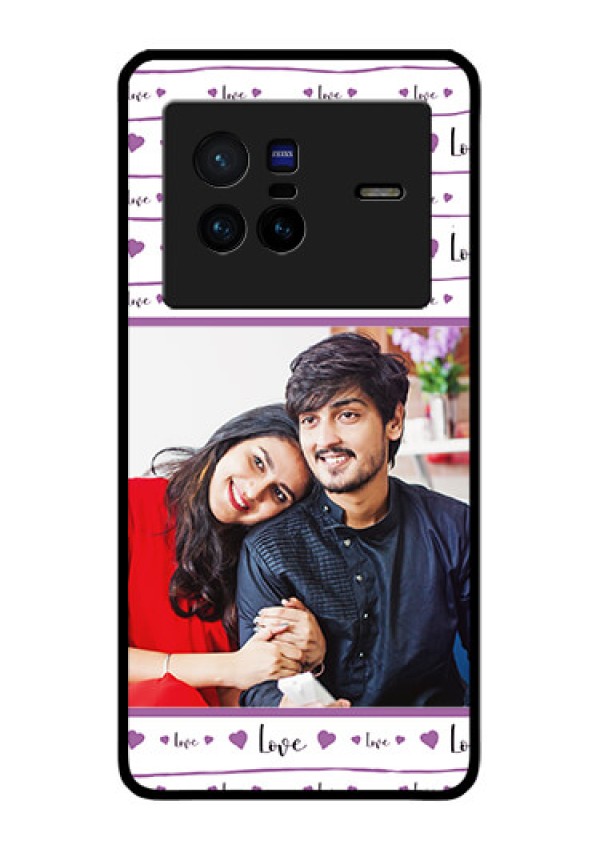 Vivo X80 5G Custom Glass Mobile Case - Couples Heart Design