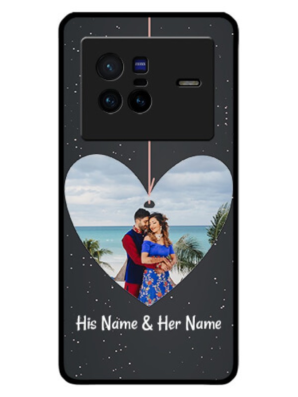 Custom Vivo X80 5G Custom Glass Phone Case - Hanging Heart Design