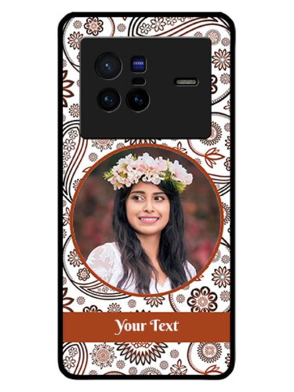 Custom Vivo X80 5G Custom Glass Mobile Case - Abstract Flower Design