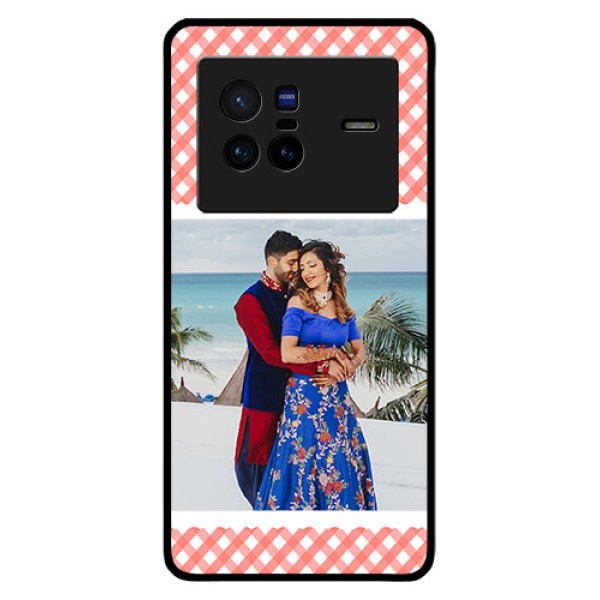 Vivo X80 5G Personalized Glass Phone Case - Pink Pattern Design