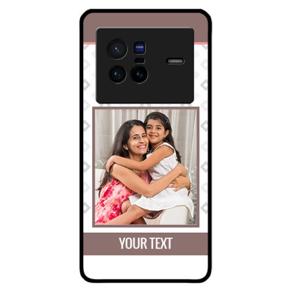 Vivo X80 5G Photo Printing on Glass Case - Simple Diamond Design