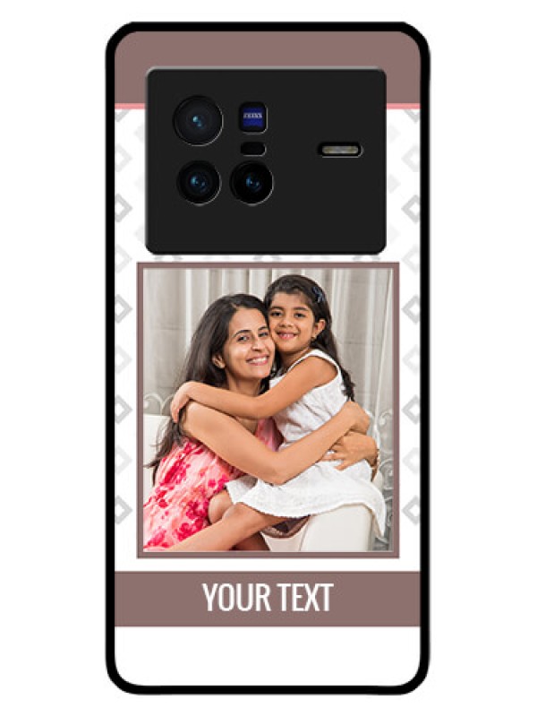Custom Vivo X80 5G Photo Printing on Glass Case - Simple Diamond Design
