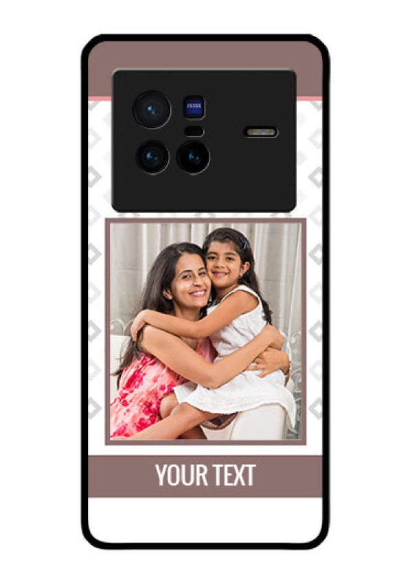 Vivo X80 5G Photo Printing on Glass Case - Simple Diamond Design