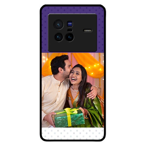Vivo X80 5G Personalized Glass Phone Case - Violet Pattern Design Vivo X80 5G Personalized Glass Phone Case - Violet Pattern Design