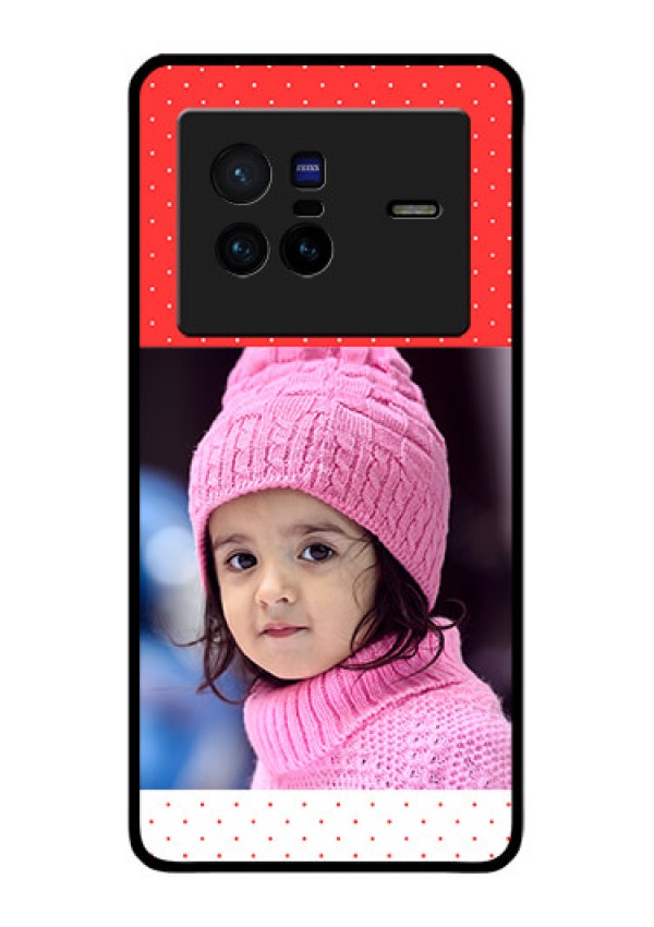 Vivo X80 5G Photo Printing on Glass Case - Red Pattern Design