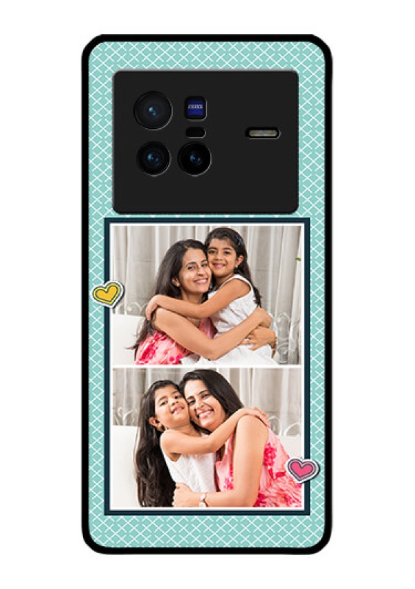 Vivo X80 5G Custom Glass Phone Case - 2 Image Holder with Pattern Design