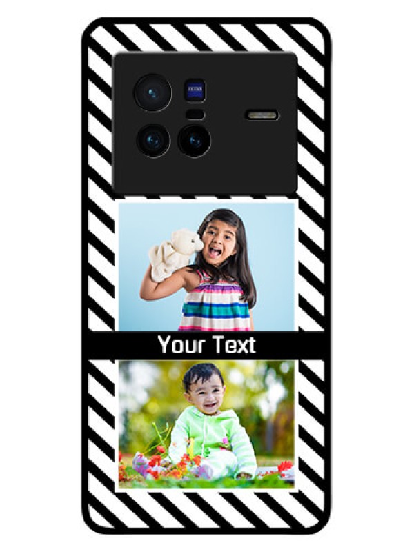 Custom Vivo X80 5G Photo Printing on Glass Case - Black And White Stripes Design
