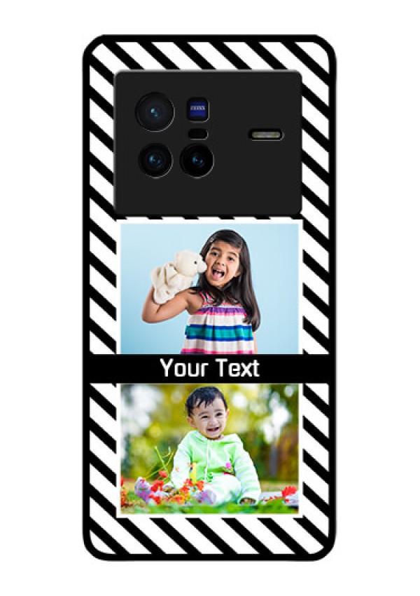 Vivo X80 5G Photo Printing on Glass Case - Black And White Stripes Design