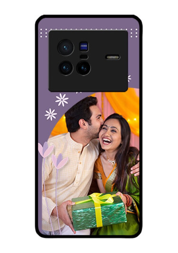 Vivo X80 5G Custom Glass Mobile Case - Lavender flowers design