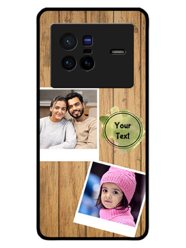 Custom Vivo X80 5G Custom Glass Phone Case - Wooden Texture Design