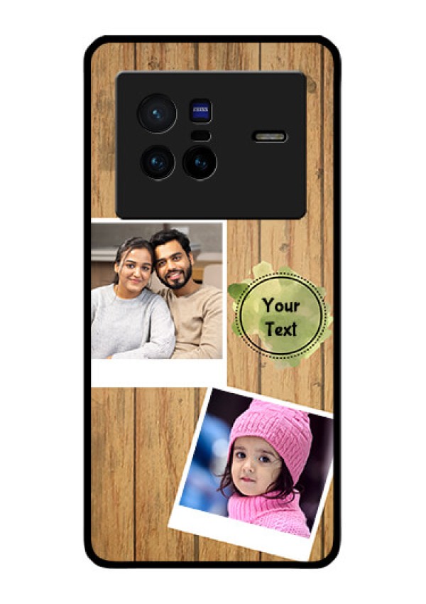 Vivo X80 5G Custom Glass Phone Case - Wooden Texture Design