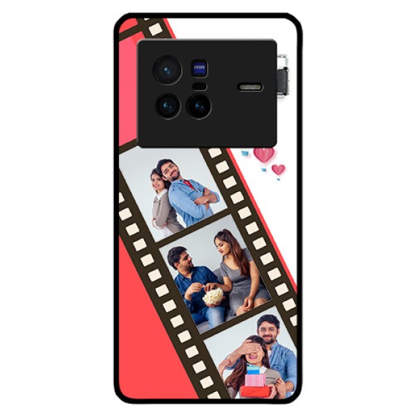 Vivo X80 5G Personalized Glass Phone Case - 3 Image Holder with Film Reel Vivo X80 5G Personalized Glass Phone Case - 3 Image Holder with Film Reel