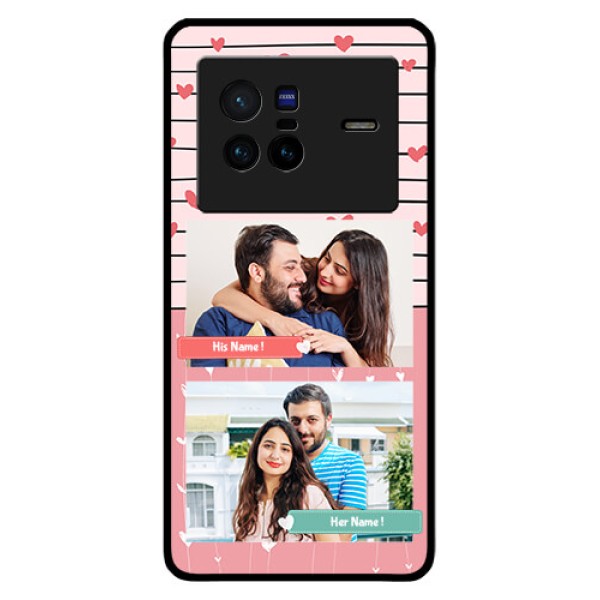 Vivo X80 5G Custom Glass Mobile Case - Photo with Heart Design