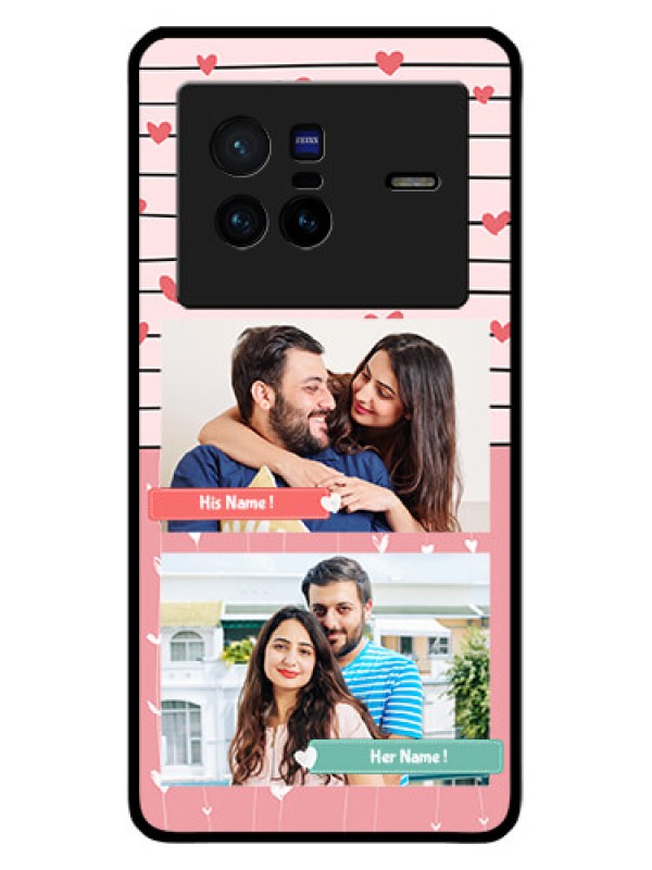 Custom Vivo X80 5G Custom Glass Mobile Case - Photo with Heart Design