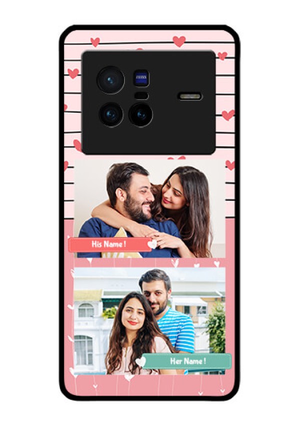 Vivo X80 5G Custom Glass Mobile Case - Photo with Heart Design