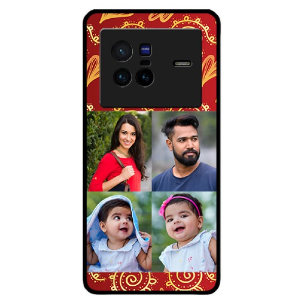 Vivo X80 5G Photo Printing on Glass Case - 4 Image Traditional Design