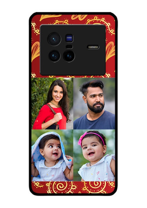 Vivo X80 5G Photo Printing on Glass Case - 4 Image Traditional Design