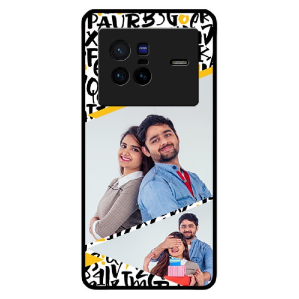 Vivo X80 5G Custom Glass Mobile Case - Letters Pattern Design