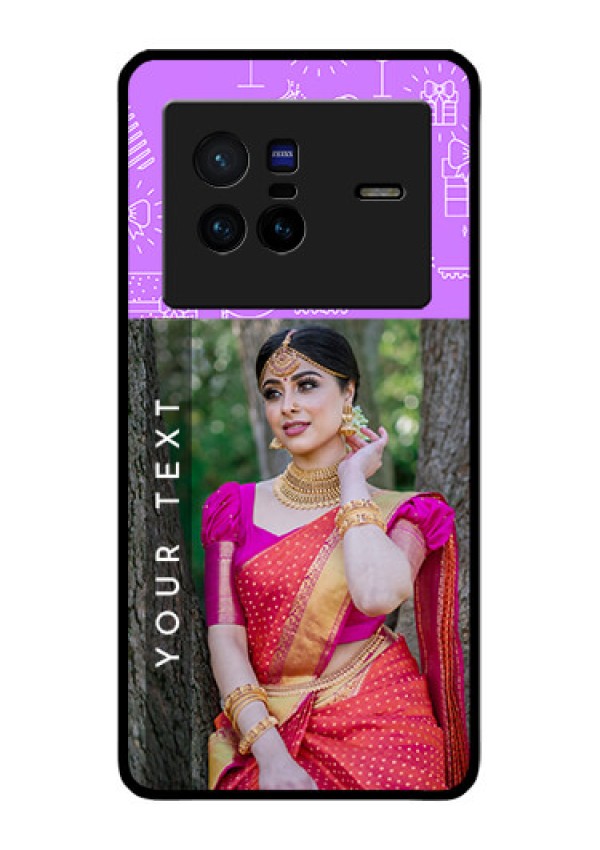 Vivo X80 5G Custom Glass Mobile Case - Birthday Icons Design