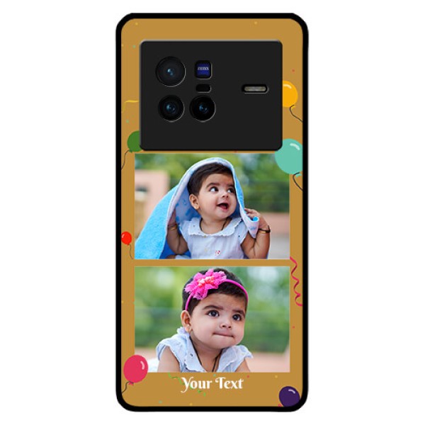 Vivo X80 5G Personalized Glass Phone Case - Image Holder with Birthday Celebrations Design