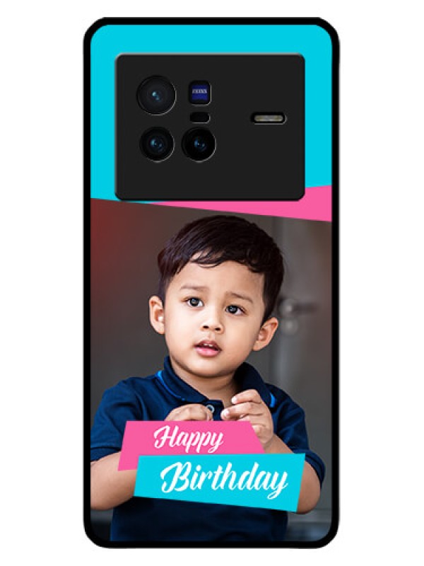 Custom Vivo X80 5G Personalized Glass Phone Case - Image Holder with 2 Color Design