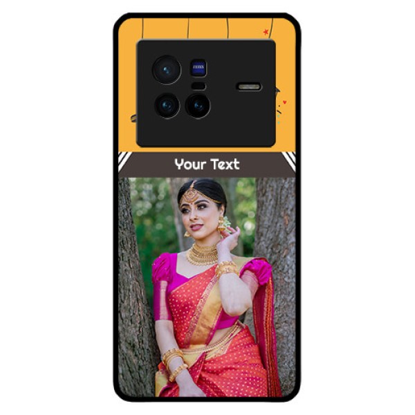 Vivo X80 5G Custom Glass Mobile Case - with Family Picture and Icons Vivo X80 5G Custom Glass Mobile Case - with Family Picture and Icons