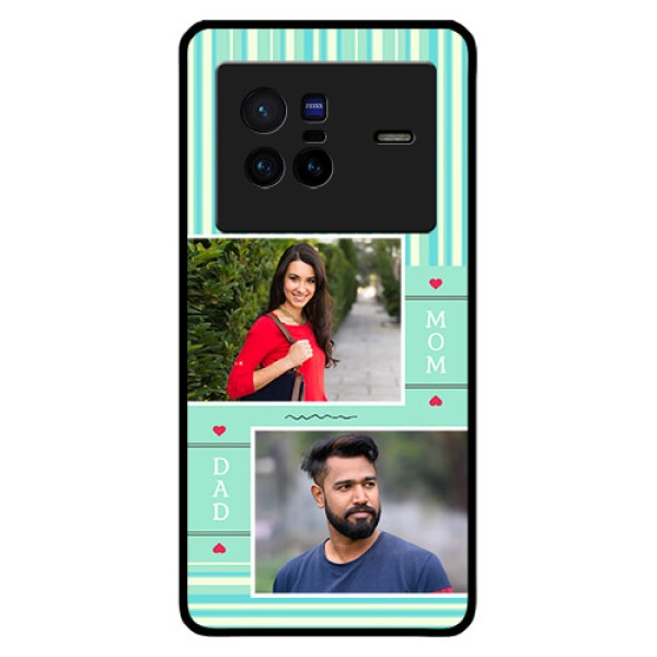 Vivo X80 5G Custom Glass Phone Case - Mom & Dad Pic Design