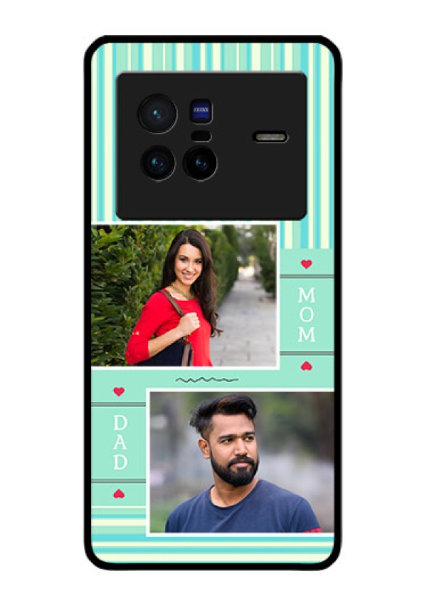 Vivo X80 5G Custom Glass Phone Case - Mom & Dad Pic Design