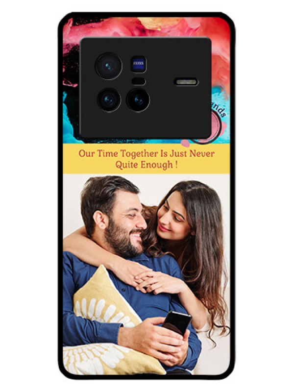 Custom Vivo X80 5G Custom Glass Mobile Case - Quote with Acrylic Painting Design