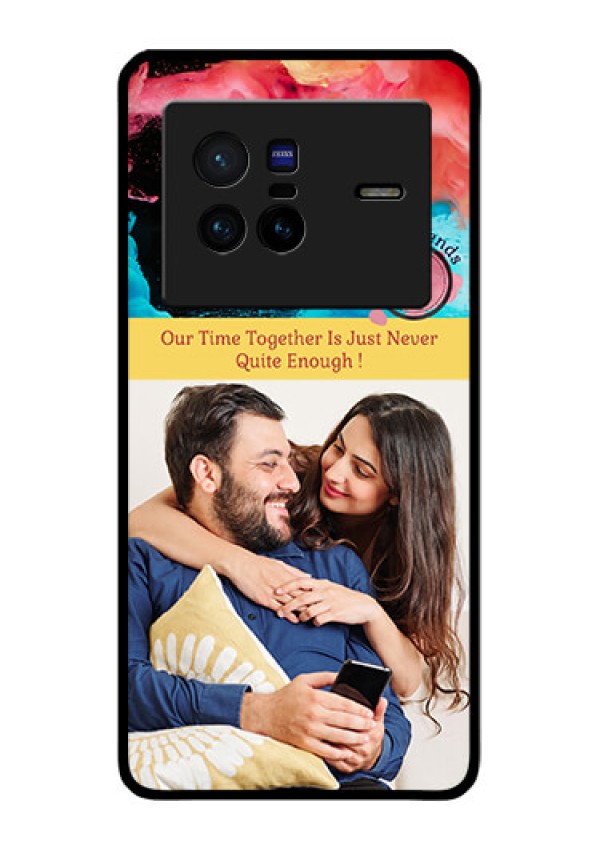 Vivo X80 5G Custom Glass Mobile Case - Quote with Acrylic Painting Design