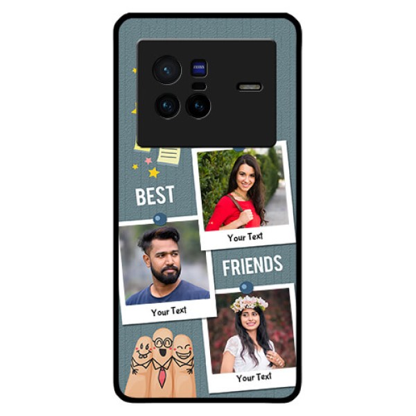Vivo X80 5G Personalized Glass Phone Case - Sticky Frames and Friendship Design Vivo X80 5G Personalized Glass Phone Case - Sticky Frames and Friendship Design