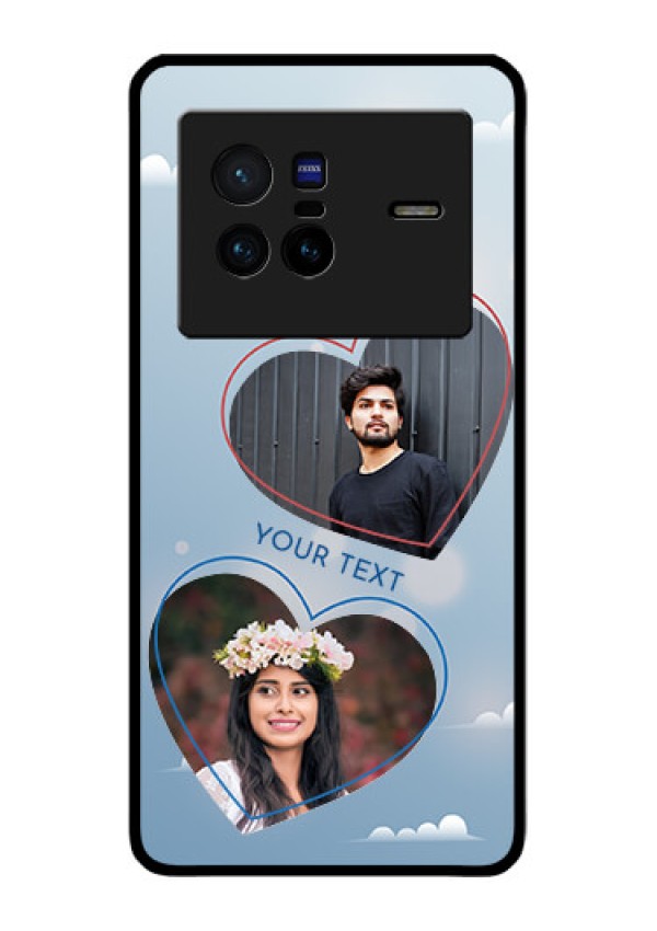 Vivo X80 5G Custom Glass Mobile Case - Blue Color Couple Design