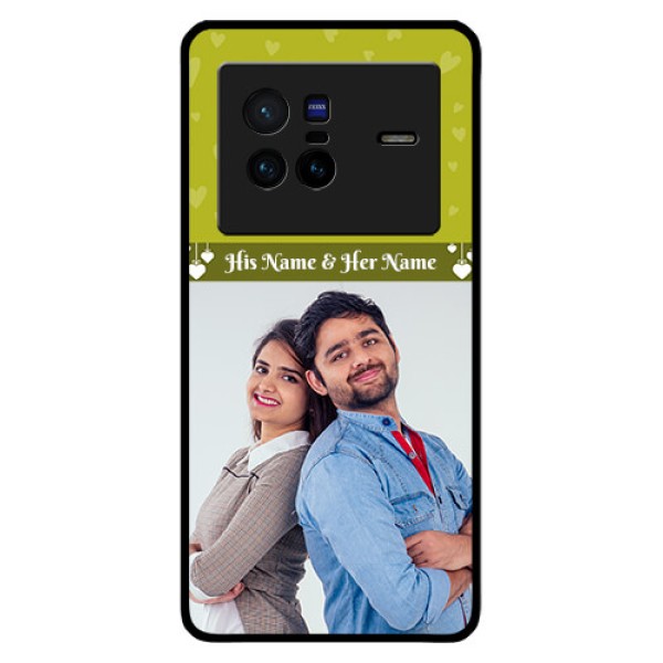 Vivo X80 5G Custom Glass Phone Case - You & Me Heart Design